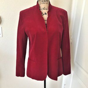 Ladies Red Velveteen lined jacket with pockets
